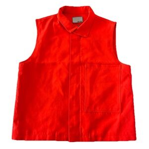 WE-AR4 Safari Vest‎ Women's L Blood Orange Limonta Made In Italy NEW